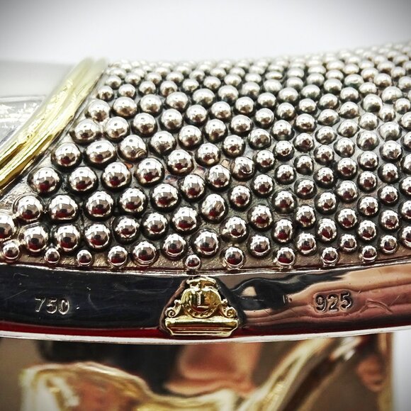 LAGOS Caviar Collection Sterling Silver Cuff 18K Gold Cuff Bracelet 199.9 Grams - Picture 12 of 13